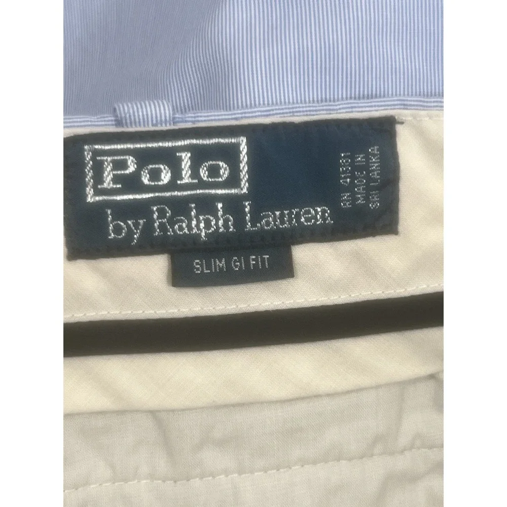 Polo Ralph Lauren Mens Chino Shorts‎ 40 Blue White Pinstripe Casual